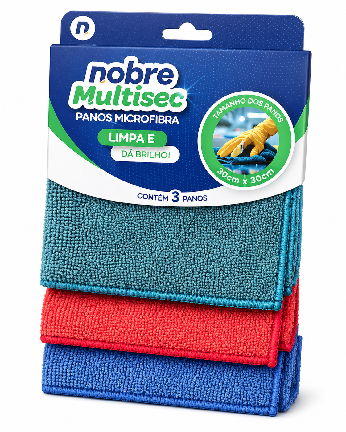 Pano Microfibra 30x30cm com 3 unidades