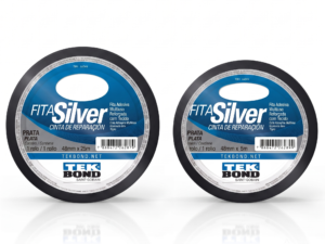 Fita Silver Tape Preta - Tekbond