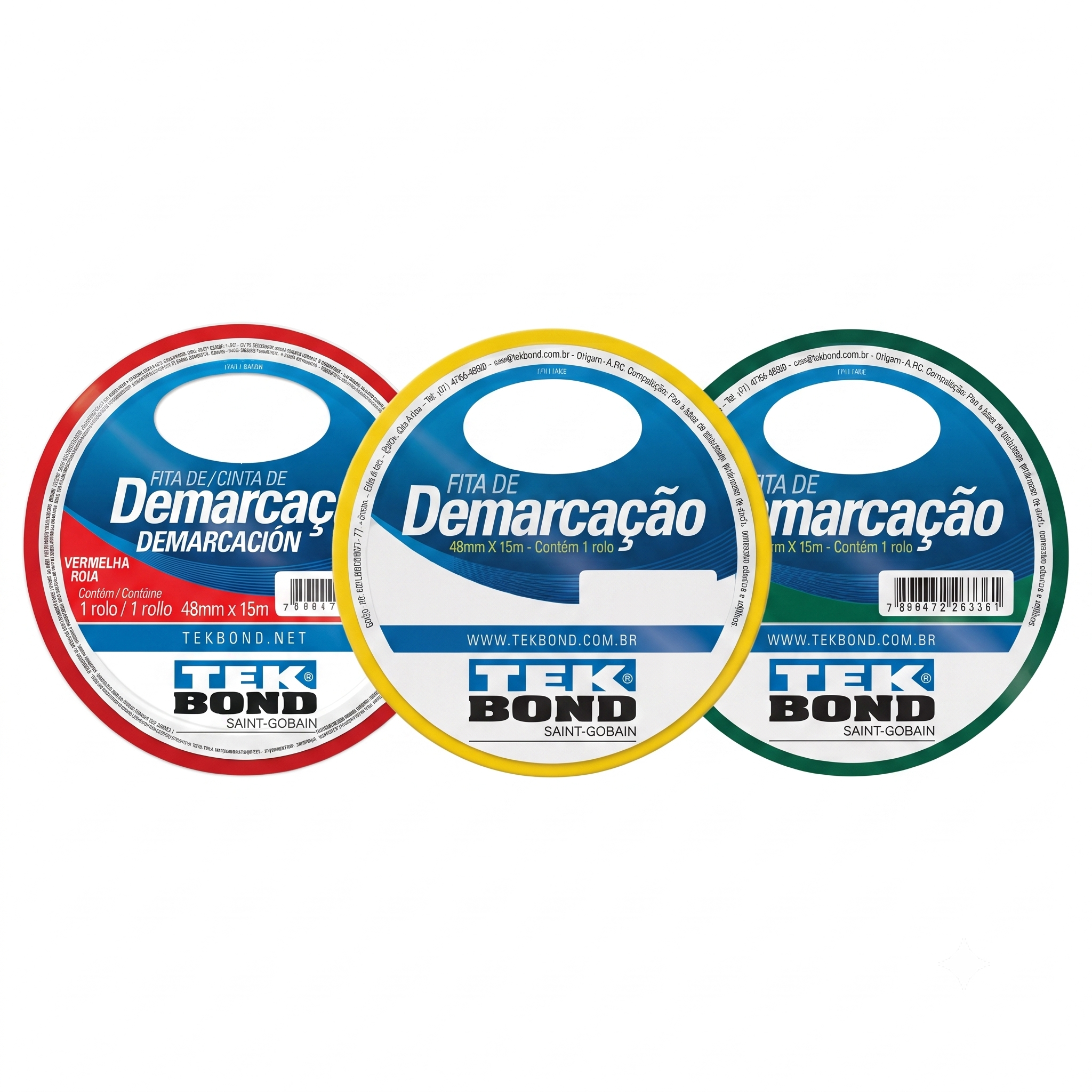 Fita de Demarcação Colorida PVC 48x15m
