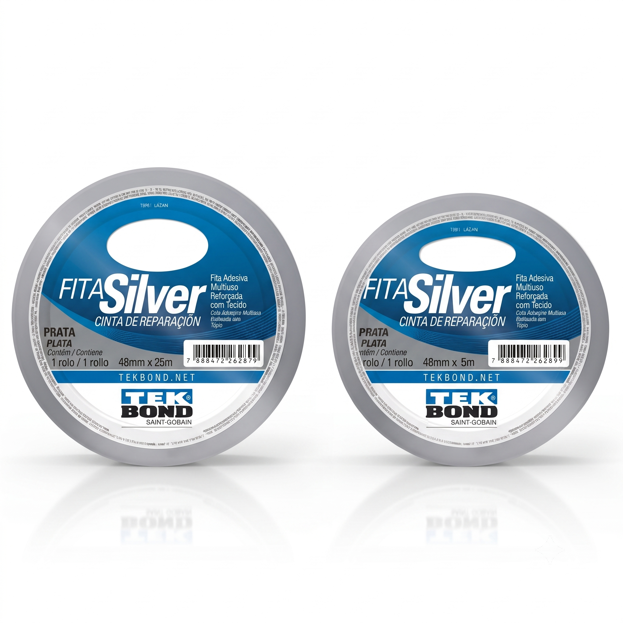 Fita Silver Tape Prata - Tekbond